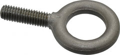 Gibraltar - 1,800 Lb Capacity, Steel, 7/16-14 Thread, Fixed Lifting Eye Bolt - Fully Threaded, 1-3/8" Shank, 1-3/8" Thread Length, No Shoulder - Exact Tooling