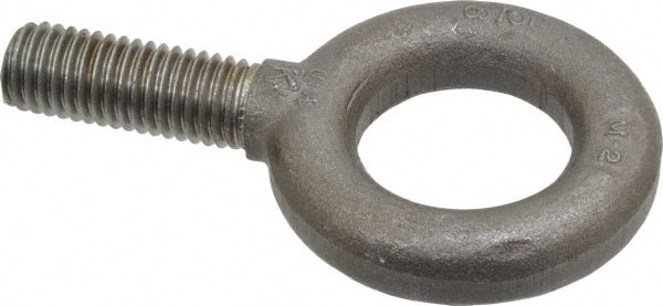 Gibraltar - 4,000 Lb Capacity, Steel, 5/8-11 Thread, Fixed Lifting Eye Bolt - Fully Threaded, 1-3/4" Shank, 1-3/4" Thread Length, No Shoulder - Exact Tooling