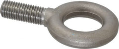Gibraltar - 5,000 Lb Capacity, Steel, 3/4-10 Thread, Fixed Lifting Eye Bolt - Fully Threaded, 2" Shank, 2" Thread Length, No Shoulder - Exact Tooling