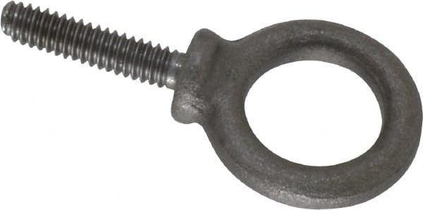 Gibraltar - 500 Lb Capacity, Steel, 1/4-20 Thread, Fixed Lifting Eye Bolt - Fully Threaded, 1" Shank, 1" Thread Length, Shoulder - Exact Tooling