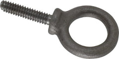 Gibraltar - 500 Lb Capacity, Steel, 1/4-20 Thread, Fixed Lifting Eye Bolt - Fully Threaded, 1" Shank, 1" Thread Length, Shoulder - Exact Tooling