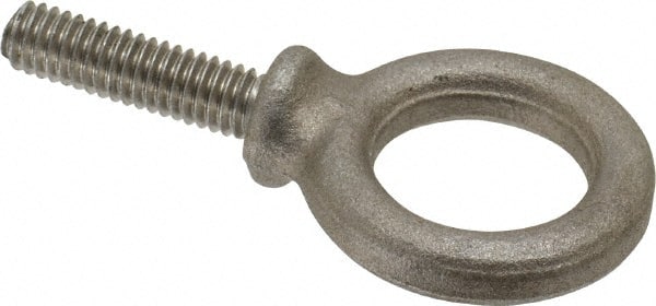 Gibraltar - 900 Lb Capacity, Steel, 5/16-18 Thread, Fixed Lifting Eye Bolt - Fully Threaded, 1-1/8" Shank, 1-1/8" Thread Length, Shoulder - Exact Tooling