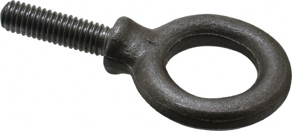 Gibraltar - 1,300 Lb Capacity, Steel, 3/8-16 Thread, Fixed Lifting Eye Bolt - Fully Threaded, 1-1/4" Shank, 1-1/4" Thread Length, Shoulder - Exact Tooling