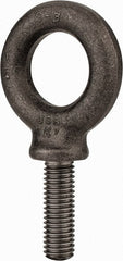 Gibraltar - 2,400 Lb Capacity, Steel, 1/2-13 Thread, Fixed Lifting Eye Bolt - Fully Threaded, 1-1/2" Shank, 1-1/2" Thread Length, Shoulder - Exact Tooling