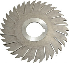 Made in USA - 5" Blade Diam x 1/8" Blade Thickness, 1-1/4" Hole, 36 Teeth, High Speed Steel Side Chip Saw - Staggered Tooth, Arbor Connection, Right Hand Cut, Uncoated - Exact Tooling
