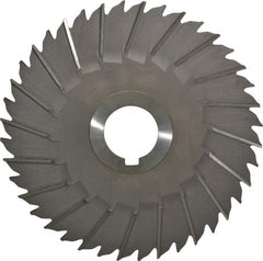 Made in USA - 6" Blade Diam x 5/32" Blade Thickness, 1-1/4" Hole, 40 Teeth, High Speed Steel Side Chip Saw - Staggered Tooth, Arbor Connection, Right Hand Cut, Uncoated, with Keyway - Exact Tooling