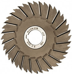 Made in USA - 6" Blade Diam x 3/16" Blade Thickness, 1-1/4" Hole, 40 Teeth, High Speed Steel Side Chip Saw - Staggered Tooth, Arbor Connection, Right Hand Cut, Uncoated, with Keyway - Exact Tooling