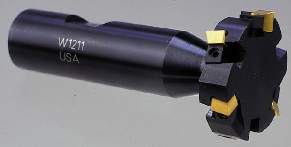 Cutting Tool Technologies - 3/8 Inch Cutting Width, 1.39 Inch Cutting Diameter, 6 Cutter Inserts, 3/4 Inch Shank Diameter, 1215 Insert Style, Indexable Keyseat Cutter - Inch Long Shank - Exact Tooling