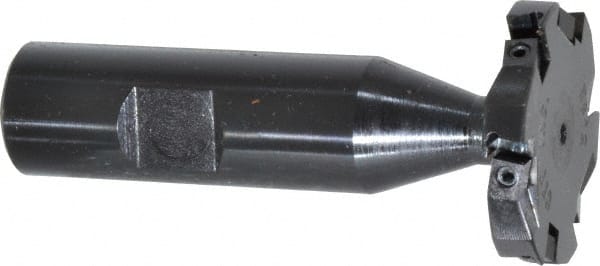 Cutting Tool Technologies - 1/4 Inch Cutting Width, 1.515 Inch Cutting Diameter, 6 Cutter Inserts, 3/4 Inch Shank Diameter, 1215 Insert Style, Indexable Keyseat Cutter - Inch Long Shank - Exact Tooling