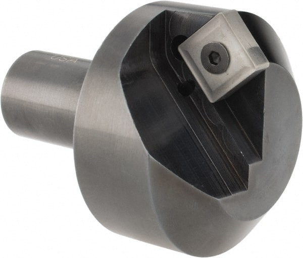 Cutting Tool Technologies - 100° Included Angle, 1.9" Max Cut Diam, 1.9mm Body Diam, 3/4" Shank Diam, 2-3/8" OAL, Indexable Countersink - 0.27" LOC, Square Insert, SNMG 432 Insert Style, Negative Rake, Series NC - Exact Tooling