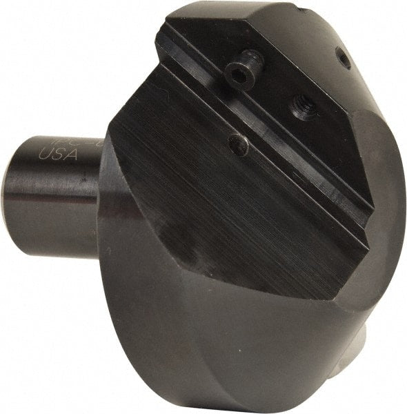 Cutting Tool Technologies - 100° Included Angle, 1.9" Max Cut Diam, 1.9mm Body Diam, 3/4" Shank Diam, 2-3/8" OAL, Indexable Countersink - 0.27" LOC, 1 Square Insert, SPGH 433 Insert Style, Positive Rake, Series PC - Exact Tooling