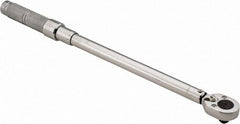 Proto - 1/2" Drive Micrometer Type Ratchet Head Torque Wrench - 40 N/m to 200 N/m Torque, 21-1/2" OAL, Ratchet Head - Exact Tooling