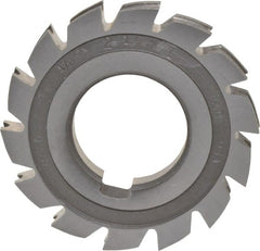 Made in USA - 1/16" Radius, 1/8" Circle Diam, 2-1/4" Diam x 0.26" Wide Cut, High Speed Steel Concave Radius Cutter - 2-1/4" OAL, Arbor Connection, Uncoated, Form Relieved, 10 Teeth - Exact Tooling