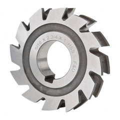 Made in USA - 5/32" Radius, 5/16" Circle Diam, 2-3/4" Diam x 0.572" Wide Cut, High Speed Steel Concave Radius Cutter - 2-3/4" OAL, Arbor Connection, Uncoated, Form Relieved, 10 Teeth - Exact Tooling