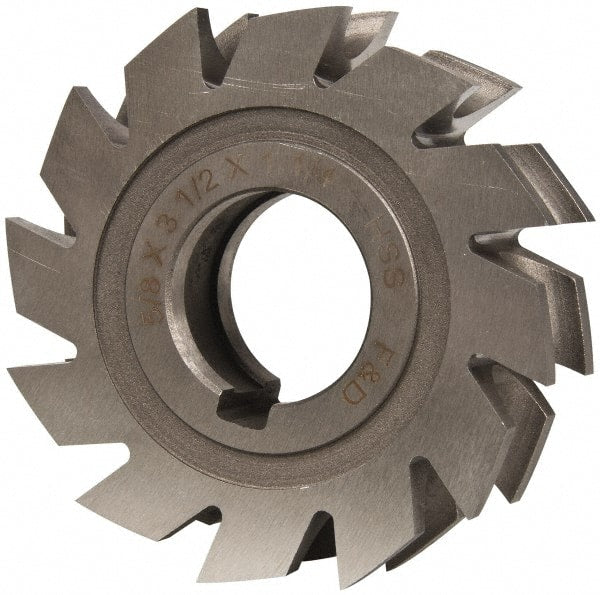 Made in USA - 5/16" Radius, 5/8" Circle Diam, 3-1/2" Diam x 1.01" Wide Cut, High Speed Steel Concave Radius Cutter - 3-1/2" OAL, Arbor Connection, Uncoated, Form Relieved, 10 Teeth - Exact Tooling