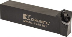 Kennametal - MWLN, Left Hand Cut, 5° Lead Angle, 1-1/4" Shank Height x 1-1/4" Shank Width, Negative Rake Indexable Turning Toolholder - 6" OAL, WN..43. Insert Compatibility, Series Kenloc - Exact Tooling