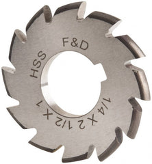 Made in USA - 1/8" Radius, 1/4" Circle Diam, 2-1/2" Cutter Diam, Arbor Connection, Convex Radius Cutter - High Speed Steel, Uncoated, Form Relieved, 12 Teeth - Exact Tooling