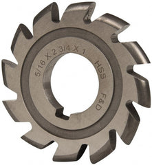 Made in USA - 5/32" Radius, 5/8" Circle Diam, 2-3/4" Cutter Diam, Arbor Connection, Convex Radius Cutter - High Speed Steel, Uncoated, Form Relieved, 12 Teeth - Exact Tooling