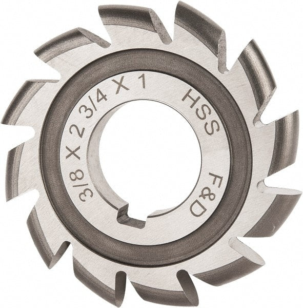 Made in USA - 3/16" Radius, 3/8" Circle Diam, 2-3/4" Cutter Diam, Arbor Connection, Convex Radius Cutter - High Speed Steel, Uncoated, Form Relieved, 12 Teeth - Exact Tooling