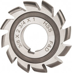 Made in USA - 3/16" Radius, 3/8" Circle Diam, 2-3/4" Cutter Diam, Arbor Connection, Convex Radius Cutter - High Speed Steel, Uncoated, Form Relieved, 12 Teeth - Exact Tooling