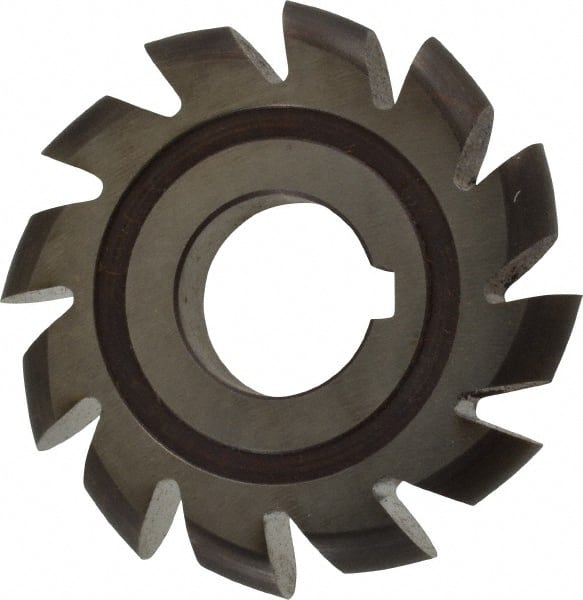 Made in USA - 1/4" Radius, 1" Circle Diam, 3" Cutter Diam, Arbor Connection, Convex Radius Cutter - High Speed Steel, Uncoated, Form Relieved, 12 Teeth - Exact Tooling
