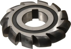 Made in USA - 5/16" Radius, 5/8" Circle Diam, 3-1/2" Cutter Diam, Arbor Connection, Convex Radius Cutter - High Speed Steel, Uncoated, Form Relieved, 12 Teeth - Exact Tooling