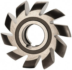 Made in USA - 1/2" Radius, 1" Circle Diam, 3-1/4" Cutter Diam, Arbor Connection, Convex Radius Cutter - High Speed Steel, Uncoated, Form Relieved, 12 Teeth - Exact Tooling