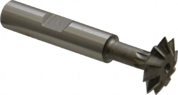 Made in USA - 3/4° 3/4" Cut Diam, 3/16" Cut Width, 3/8" Shank, High Speed Steel Double-Angle Cutter - Exact Tooling