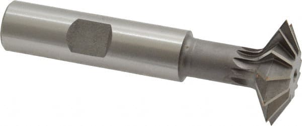 Made in USA - 1° 1" Cut Diam, 5/16" Cut Width, 1/2" Shank, High Speed Steel Double-Angle Cutter - Exact Tooling