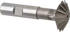 Made in USA - 1-1/2° 1-1/2" Cut Diam, 1/2" Cut Width, 5/8" Shank, High Speed Steel Double-Angle Cutter - Exact Tooling