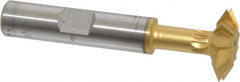 Made in USA - 3/4° 3/4" Cut Diam, 3/16" Cut Width, 3/8" Shank, High Speed Steel Double-Angle Cutter - Exact Tooling