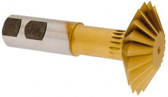 Made in USA - 2-1/4° 2-1/4" Cut Diam, 3/4" Cut Width, 7/8" Shank, High Speed Steel Double-Angle Cutter - Exact Tooling