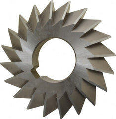 Made in USA - 2-3/4° 2-3/4" Cut Diam, 1/2" Cut Width, 1" Arbor, High Speed Steel Double-Angle Cutter - Exact Tooling