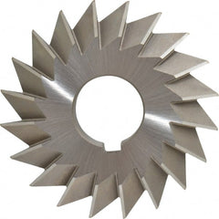 Made in USA - 4° 4" Cut Diam, 3/4" Cut Width, 1-1/4" Arbor, High Speed Steel Double-Angle Cutter - Exact Tooling