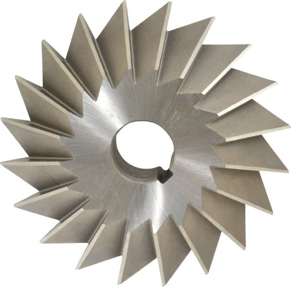 Made in USA - 6° 6" Cut Diam, 1-1/2" Cut Width, 1-1/4" Arbor, High Speed Steel Double-Angle Cutter - Exact Tooling