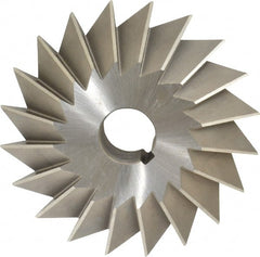Made in USA - 6° 6" Cut Diam, 1-1/2" Cut Width, 1-1/4" Arbor, High Speed Steel Double-Angle Cutter - Exact Tooling