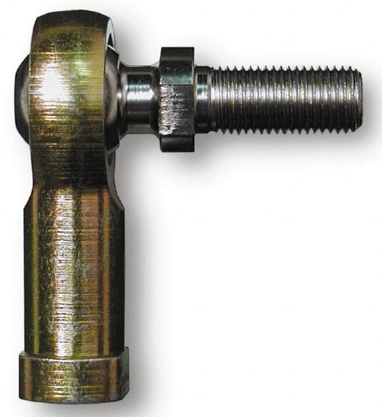Alinabal - 7/16" ID, 1-1/8" Max OD, 3,800 Lb Max Static Cap, Spherical Rod End - 7/16-20 RH, 5/8" Shank Diam, 1-1/16" Shank Length, Steel with Molded Nyloy Raceway - Exact Tooling