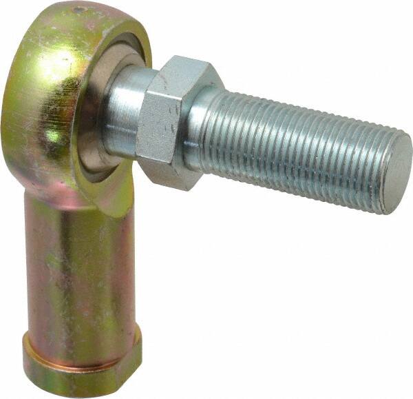 Alinabal - 3/4" ID, 1-3/4" Max OD, 9,000 Lb Max Static Cap, Spherical Rod End - 3/4-16 RH, 1" Shank Diam, 1-3/4" Shank Length, Steel with Molded Nyloy Raceway - Exact Tooling
