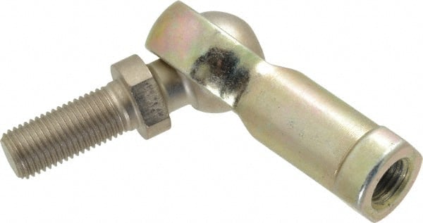 Alinabal - 3/8" ID, 1" Max OD, 3,250 Lb Max Static Cap, Spherical Rod End - 3/8-24 RH, 0.562" Shank Diam, 15/16" Shank Length, Steel with Molded Nyloy Raceway - Exact Tooling