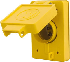 Value Collection - 125 VAC, 15 Amp, 5-15P NEMA, Ungrounded Receptacle - 2 Poles, 3 Wire, Male End, Yellow - Exact Tooling