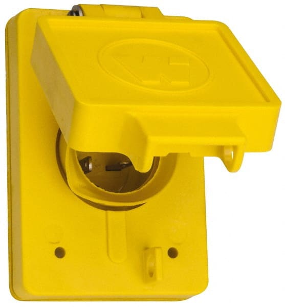 Value Collection - 250 VAC, 20 Amp, 6-20P NEMA, Ungrounded Receptacle - 2 Poles, 3 Wire, Male End, Yellow - Exact Tooling