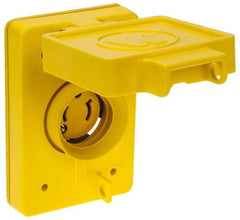 Value Collection - 125 VAC, 15 Amp, L1-15R NEMA, Ungrounded Receptacle - 2 Poles, 2 Wire, Female End, Yellow - Exact Tooling