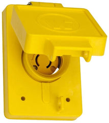 Value Collection - 250 VAC, 20 Amp, L2-20R NEMA, Ungrounded Receptacle - 2 Poles, 2 Wire, Female End, Yellow - Exact Tooling