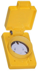 Value Collection - 250 VAC, 20 Amp, L6-20R NEMA, Self Grounding Receptacle - 2 Poles, 3 Wire, Female End, Yellow - Exact Tooling