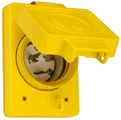Value Collection - 250 VAC, 20 Amp, L6-20P NEMA, Ungrounded Receptacle - 2 Poles, 3 Wire, Male End, Yellow - Exact Tooling