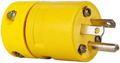 Value Collection - 250 VAC, 20 Amp, L6-20 NEMA, Straight, Ungrounded, Industrial Grade Connector - 2 Pole, 3 Wire, 1 Phase, Rubber, Yellow - Exact Tooling