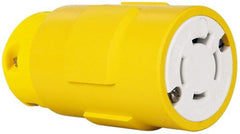 Value Collection - 125/250 VAC, 20 Amp, L14-20 NEMA, Straight, Ungrounded, Industrial Grade Connector - 3 Pole, 4 Wire, 1 Phase, Rubber, Yellow - Exact Tooling