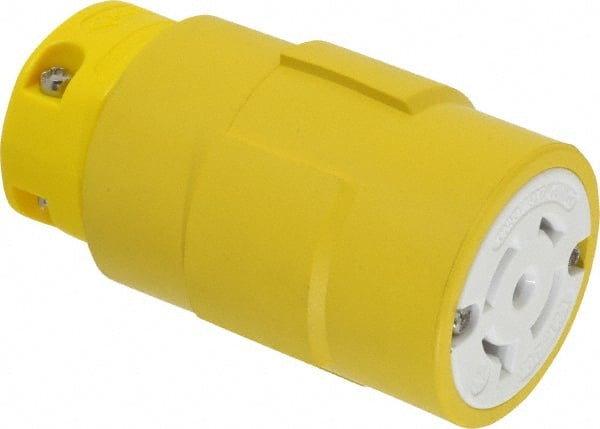 Value Collection - 120/208 VAC, 20 Amp, L21-20 NEMA, Straight, Self Grounding, Industrial Grade Connector - 4 Pole, 5 Wire, 3 Phase, Rubber, Yellow - Exact Tooling