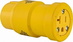 Woodhead Electrical - 1 Outlet, 125 VAC, 20 Amp, Yellow, Single Outlet Adapter - 5-20 NEMA Configuration, CSA Certified, CSA File LR6837, UL File E10176 - Exact Tooling