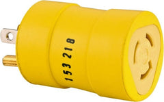 Woodhead Electrical - 1 Outlet, 125 VAC, 15 Amp, Yellow, Single Outlet Adapter - 5-15, L5-15 NEMA Configuration, CSA Certified, CSA File LR6837, UL File E10176, UL Listed - Exact Tooling
